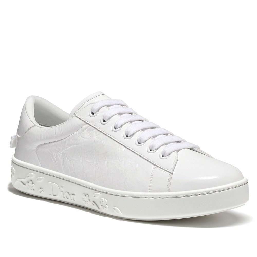 Dior | White Crinkled Leather Sneakers 34